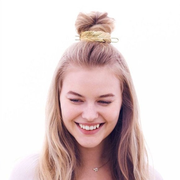 Feather Bun Cuff 3 in 1 - Gold - Picture 4 of 7